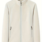 Women's Zip-front Jacket with stand-up collar and long sleeve – Light Green