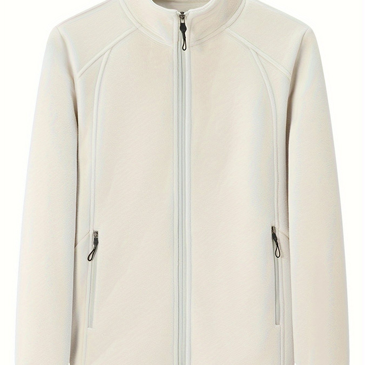 Women's Zip-front Jacket with stand-up collar and long sleeve – Light Green