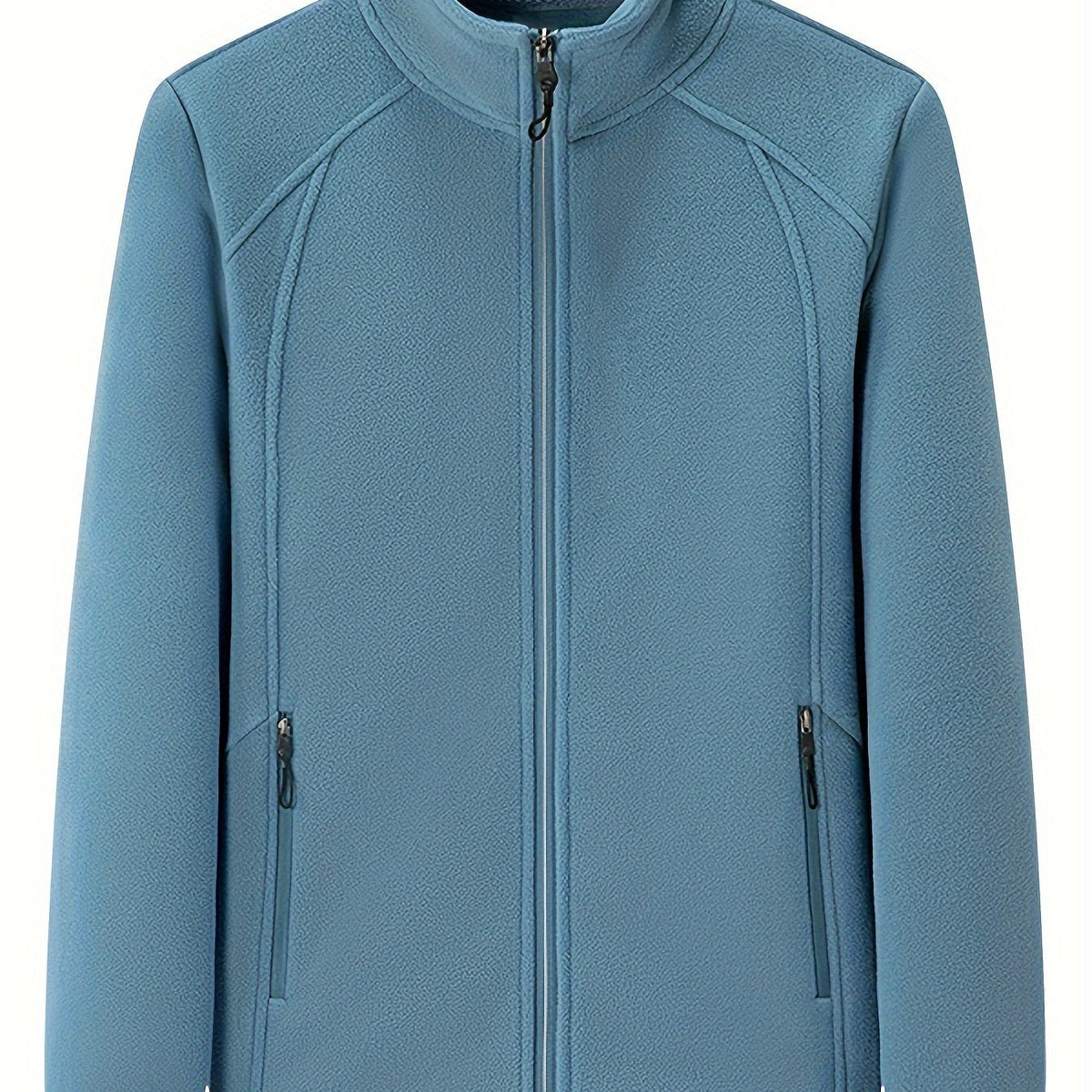 Women's Zip-front Jacket with stand-up collar and long sleeve – Light Green