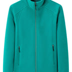 Women's Zip-front Jacket with stand-up collar and long sleeve – Light Green