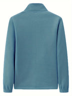 Women's Zip-front Jacket with stand-up collar and long sleeve – Light Green