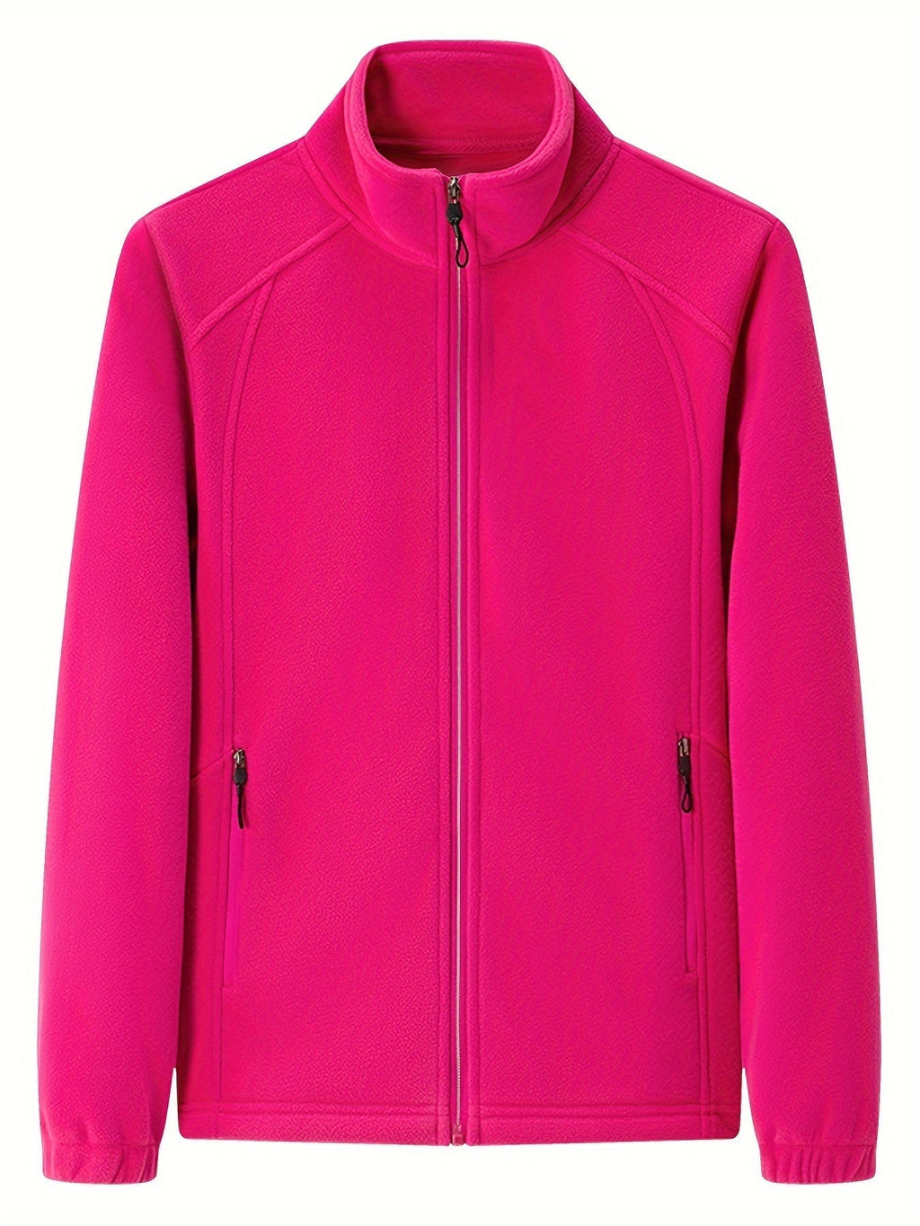 Women's Zip-front Jacket with stand-up collar and long sleeve – Light Green