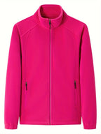 Women's Zip-front Jacket with stand-up collar and long sleeve – Light Green