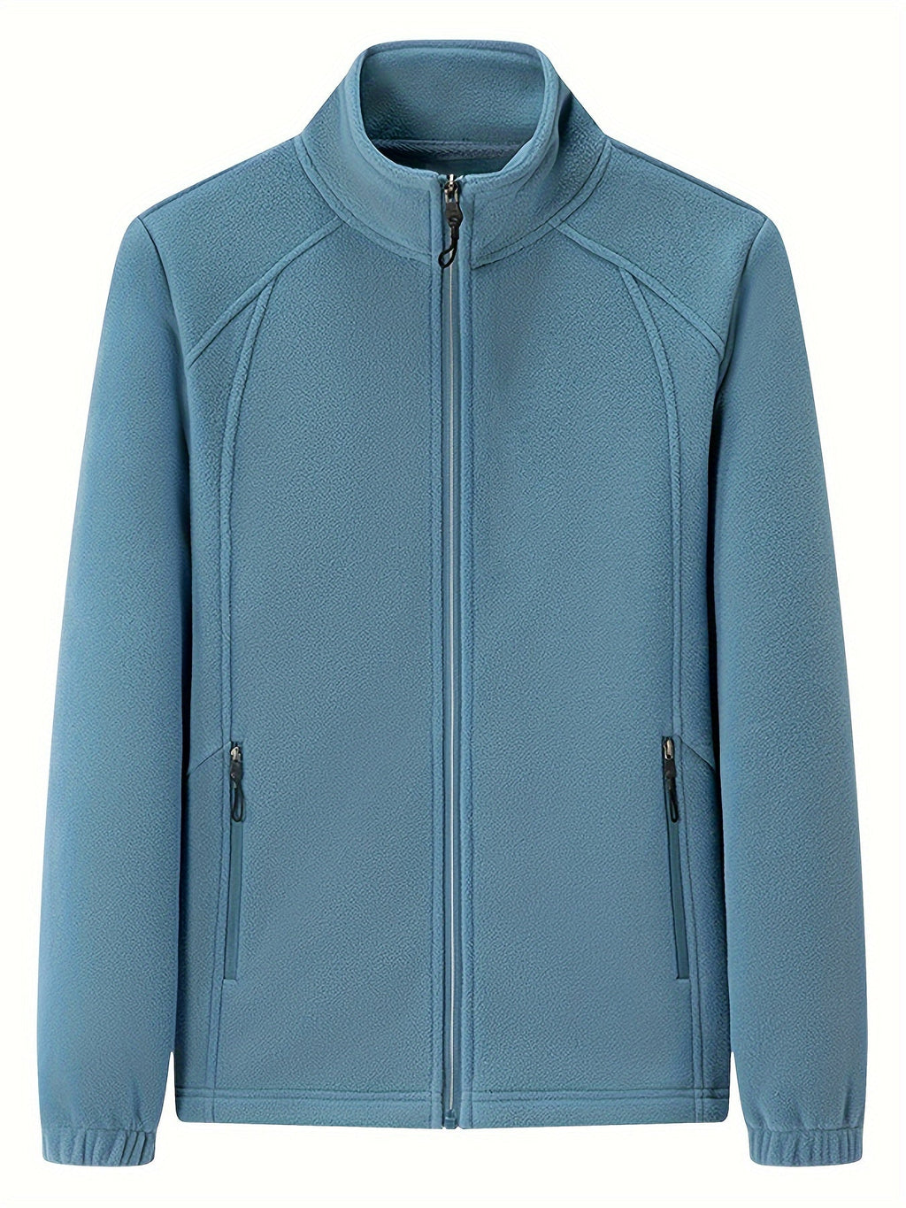 Women's Zip-front Jacket with stand-up collar and long sleeve – Light Green