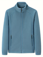 Women's Zip-front Jacket with stand-up collar and long sleeve – Light Green