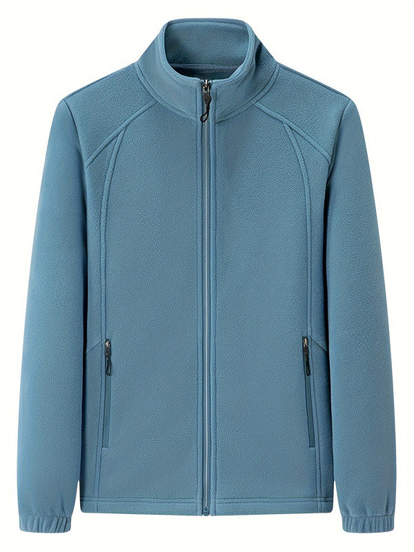 Women's Zip-front Jacket with stand-up collar and long sleeve – Light Green