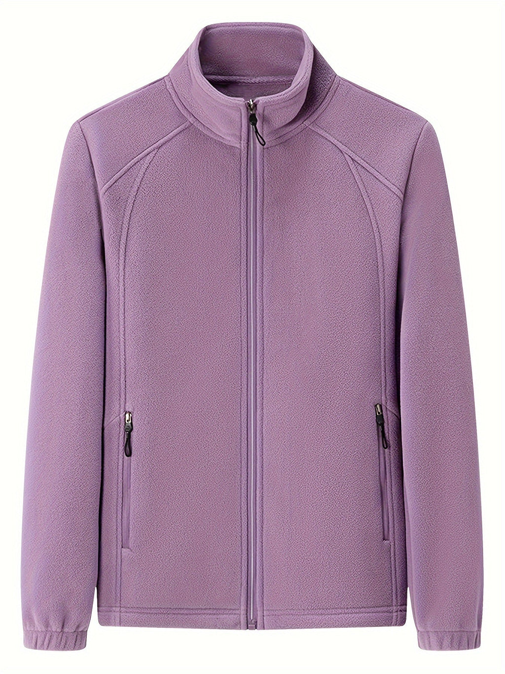 Women's Zip-front Jacket with stand-up collar and long sleeve – Light Green