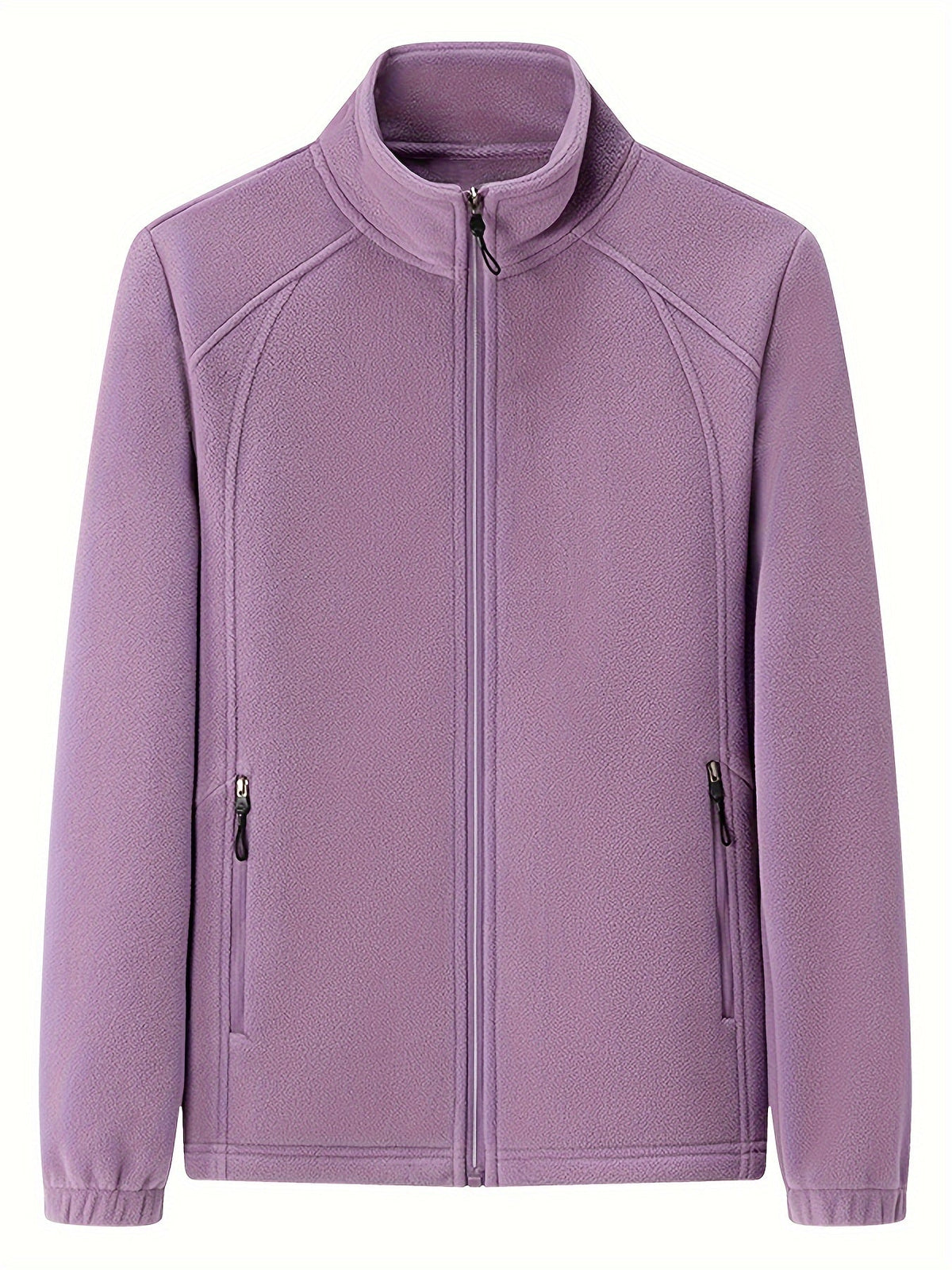 Women's Zip-front Jacket with stand-up collar and long sleeve – Light Green