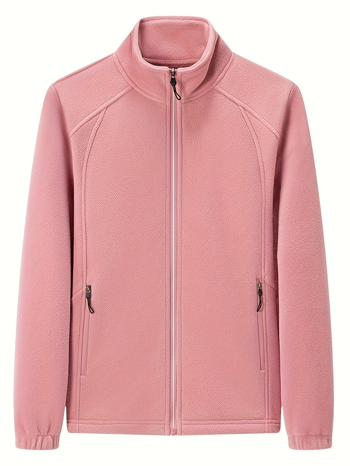 Women's Zip-front Jacket with stand-up collar and long sleeve – Light Green