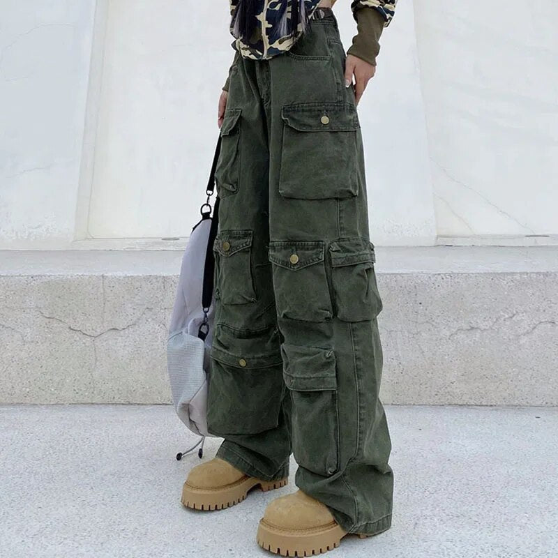 Women's Flared Cargo Trousers