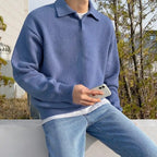 Men's Wool Half-Zip Jumper with Collar