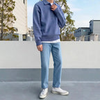Men's Wool Half-Zip Jumper with Collar