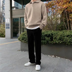 Men's Wool Half-Zip Jumper with Collar