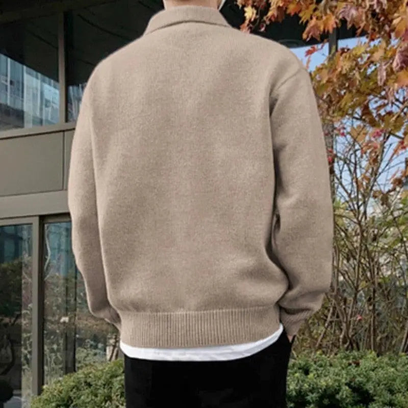 Men's Wool Half-Zip Jumper with Collar