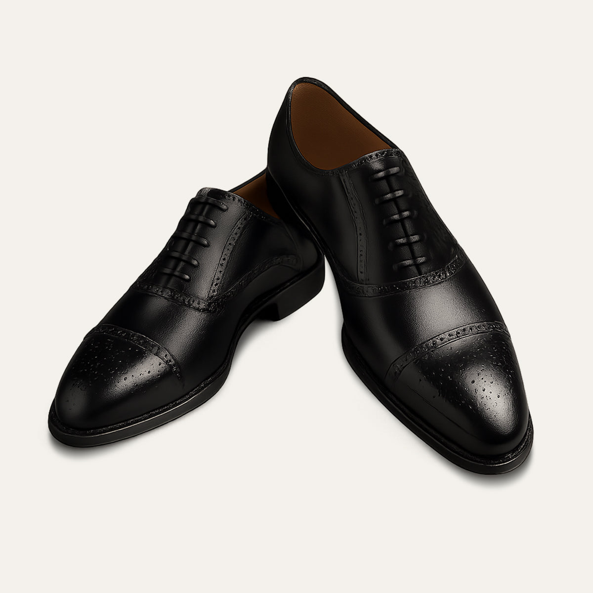 Men's Leather-Look Brogue Dress Shoes – Formal Lace-Up