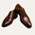 Men's Leather-Look Brogue Dress Shoes – Formal Lace-Up