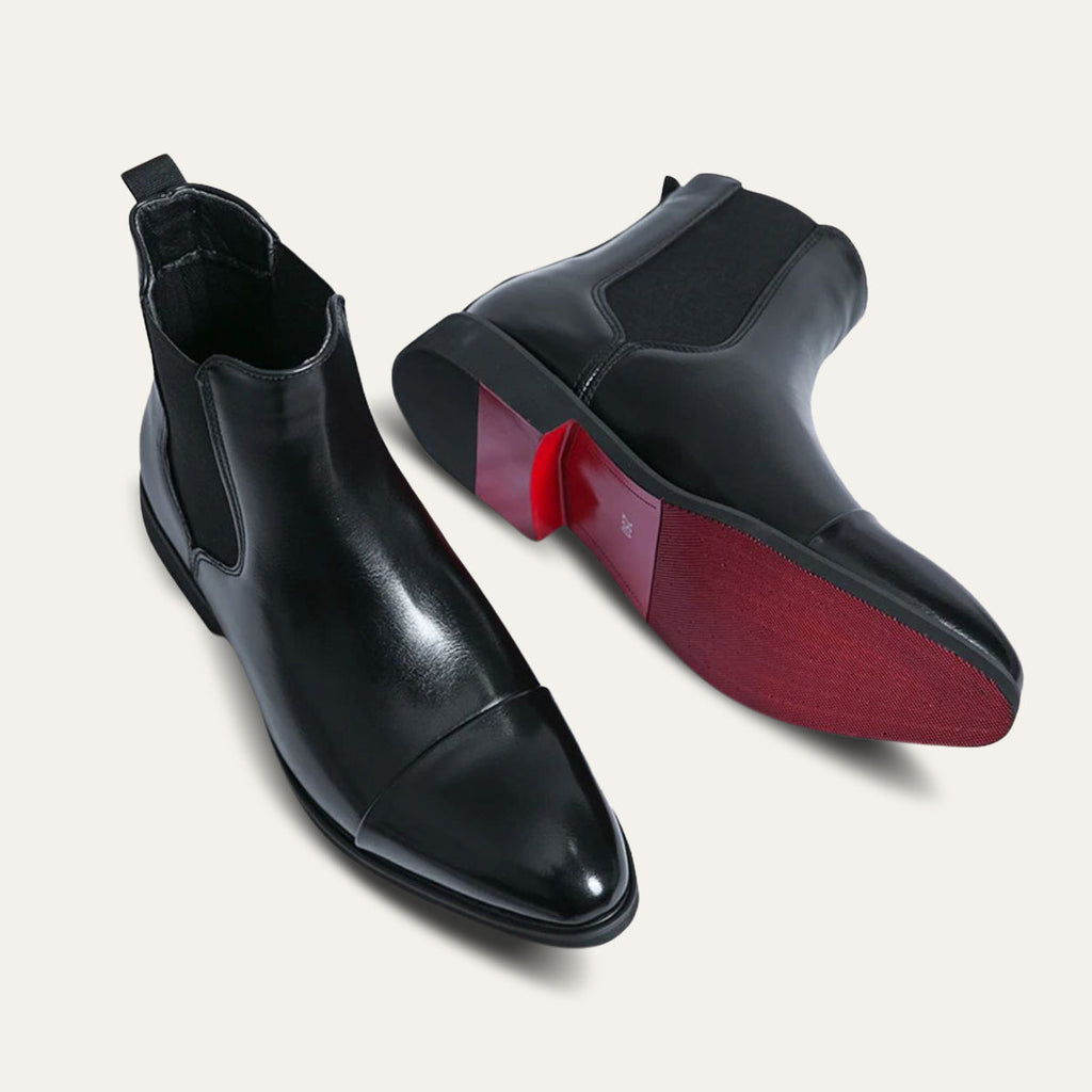 Men's Chelsea Boots – Elastic Side Panels, Red Sole
