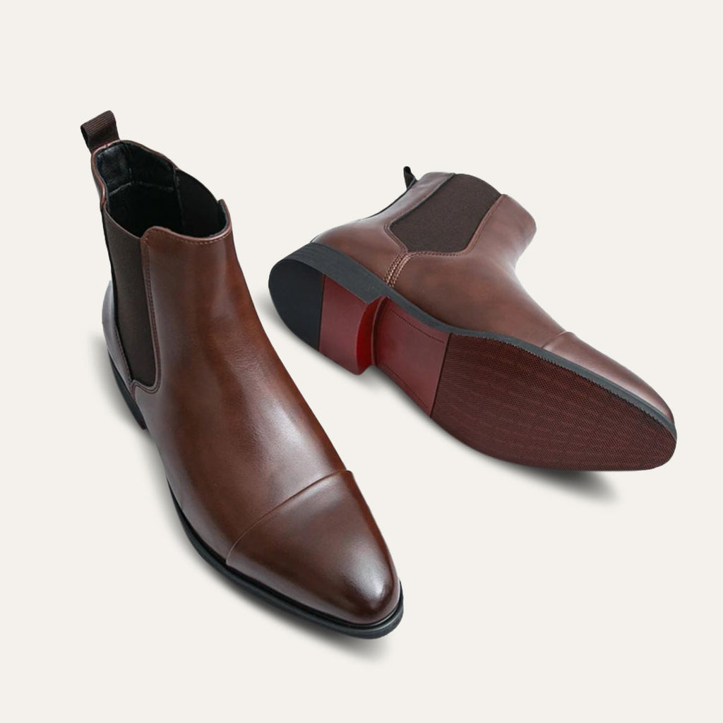 Men's Chelsea Boots – Elastic Side Panels, Red Sole
