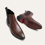 Men's Chelsea Boots – Elastic Side Panels, Red Sole