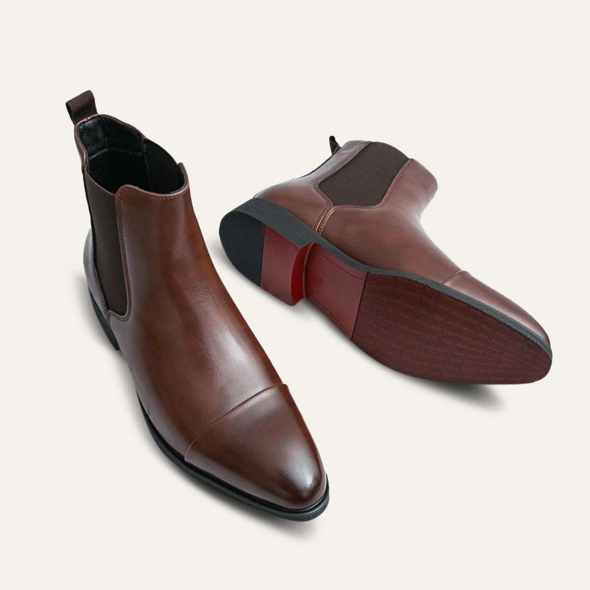 Men's Chelsea Boots – Elastic Side Panels, Red Sole