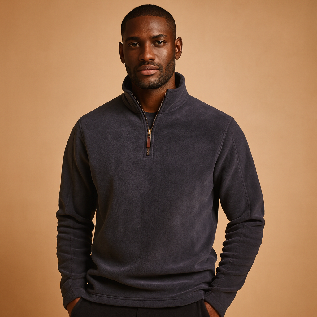 Men's Half-Zip Fleece Pullover – Soft Long-Sleeve Sweatshirt