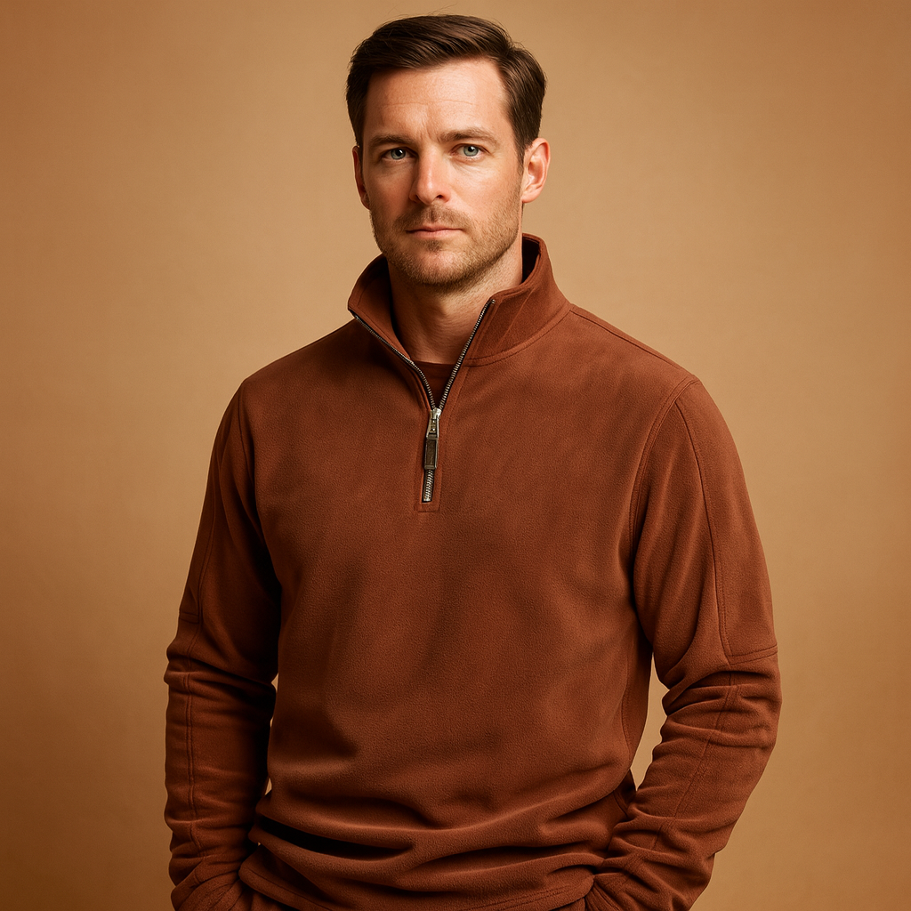 Men's Half-Zip Fleece Pullover – Soft Long-Sleeve Sweatshirt