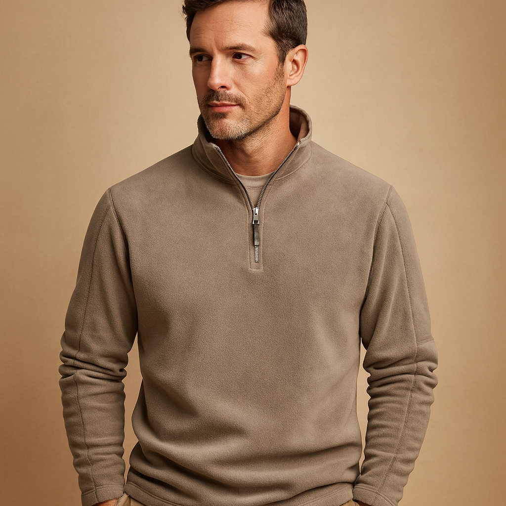 Men's Half-Zip Fleece Pullover – Soft Long-Sleeve Sweatshirt