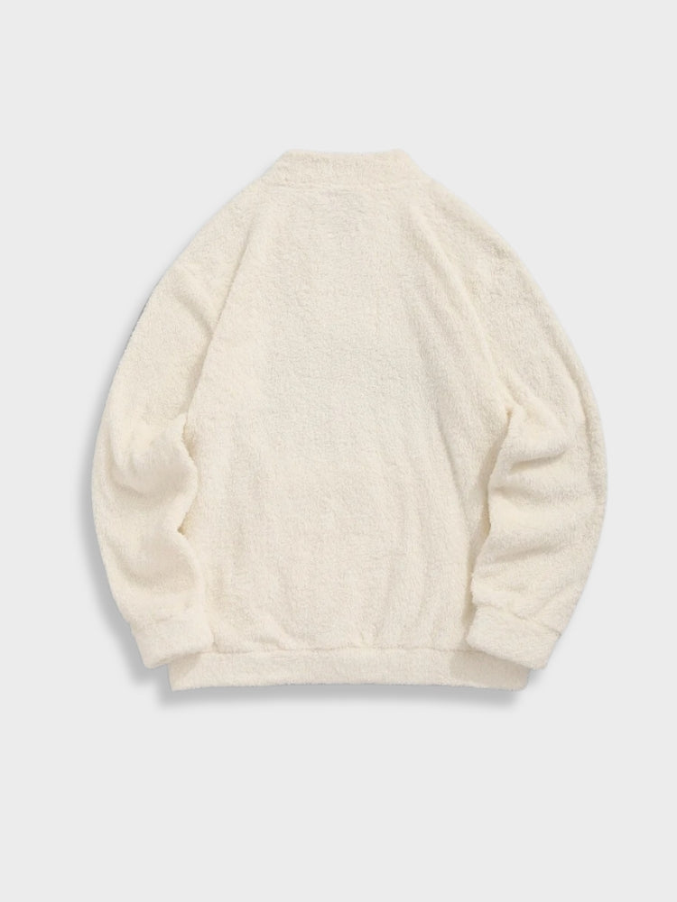 Women's Stand-collar Sweatshirt – White