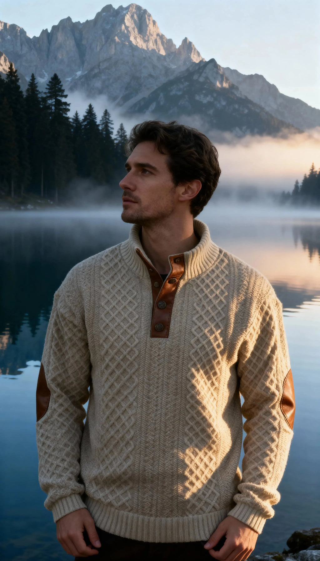 Men's High Collar Knit Jumper – Precision Tailored Fit