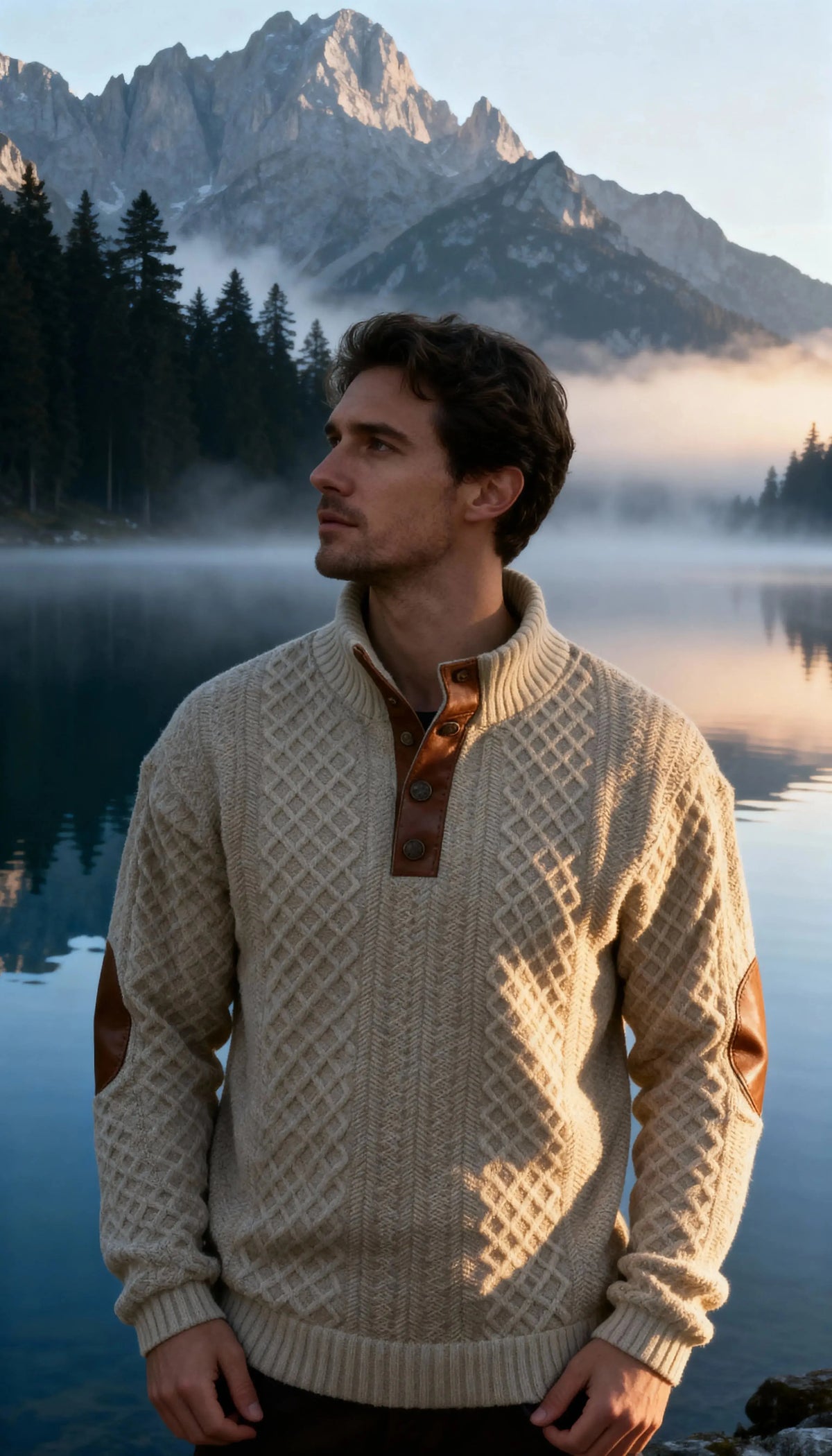 Men's High Collar Knit Jumper – Precision Tailored Fit
