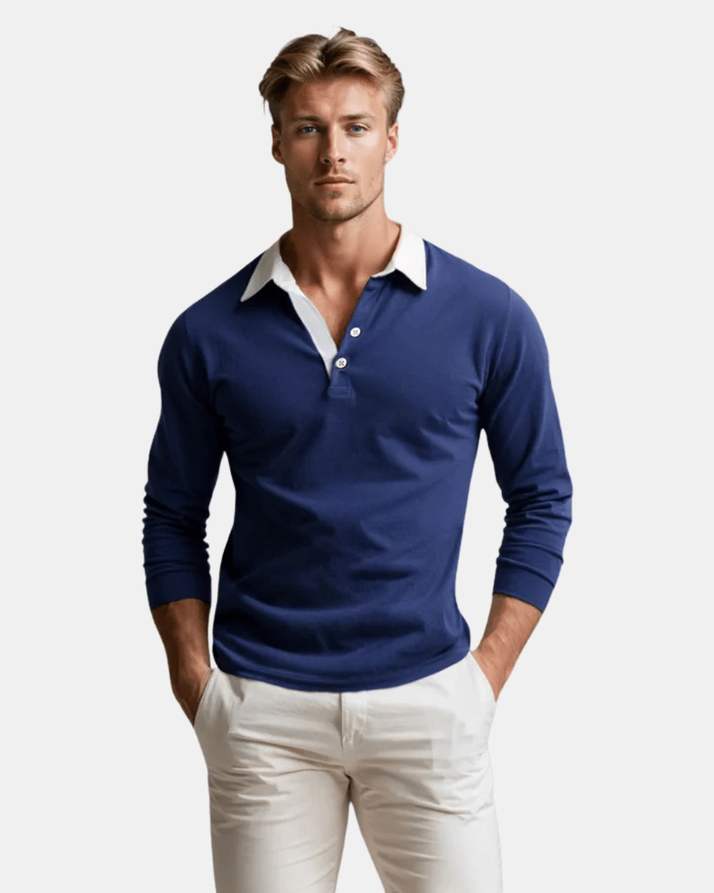Men's Long Sleeve Polo Shirt – Soft Casual Top