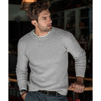 Men's Fine-Knit Crew-Neck Sweater – Relaxed Long-Sleeve Pullover