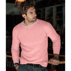Men's Fine-Knit Crew-Neck Sweater – Relaxed Long-Sleeve Pullover