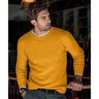 Men's Fine-Knit Crew-Neck Sweater – Relaxed Long-Sleeve Pullover