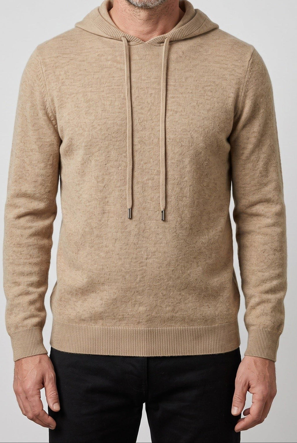 Men's Knitted Hooded Sweater – Drawstring Pullover