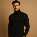 Men's Ribbed Turtleneck Sweater – Soft Knitted Roll-Neck Winter Layer for Smart Casual Office Evening and Everyday Cold-Weather Wear