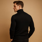 Men's Ribbed Turtleneck Sweater – Soft Knitted Roll-Neck Winter Layer for Smart Casual Office Evening and Everyday Cold-Weather Wear