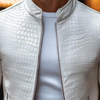 Men's Crocodile-Embossed leather-look Jacket