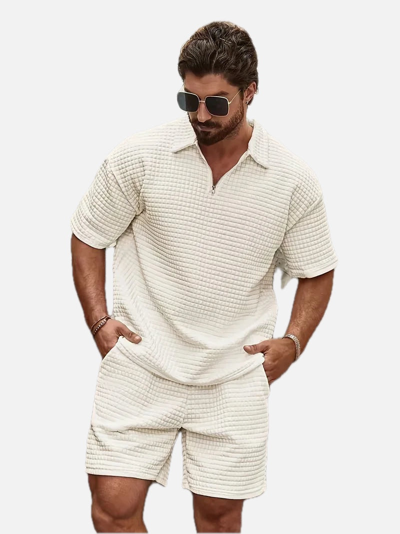 Men's Textured Top and Shorts Co-Ord