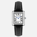 Men's Square Watch with Leather Strap