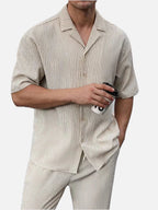 Men's Pinstripe Shirt and Trousers Set