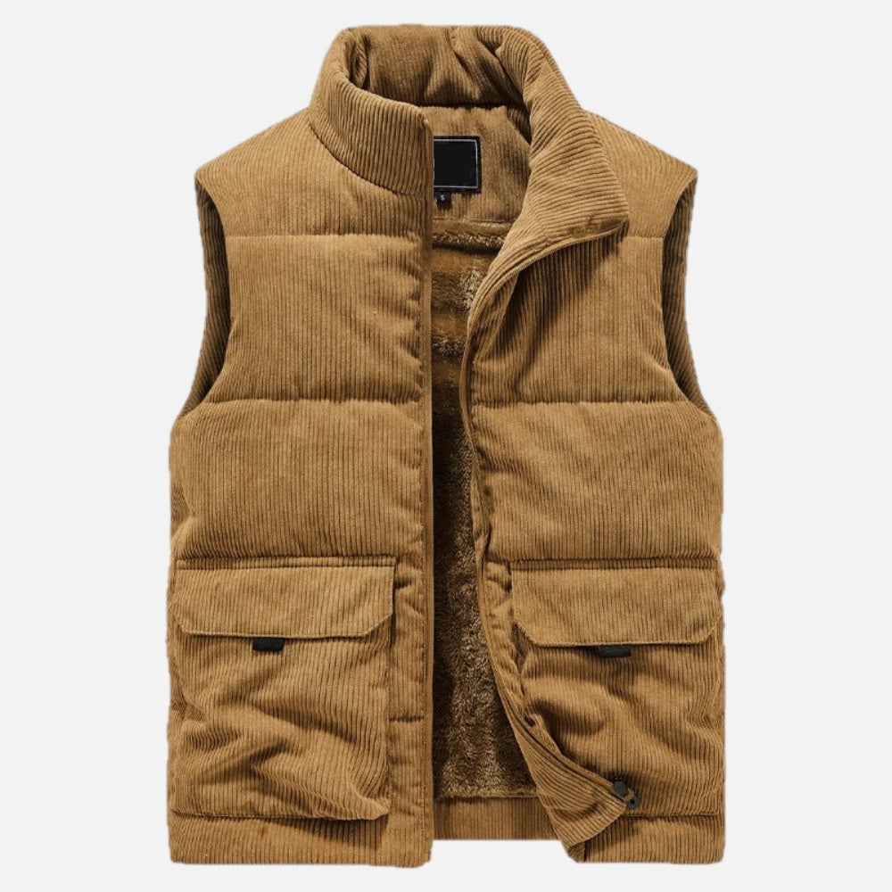 Men's Corduroy Gilet with Front Pockets