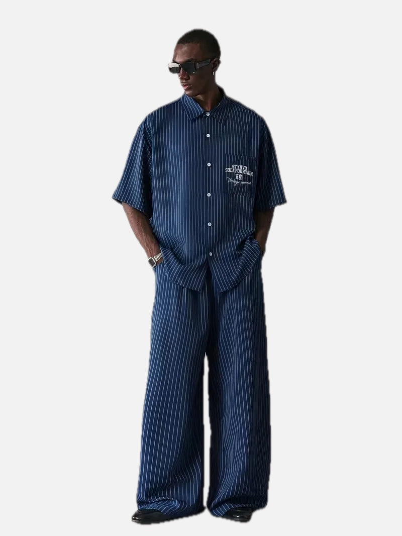 Men's Oversized Striped Resort Shirt