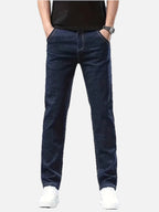Men's Straight-Leg Jeans with Contrast Stitching