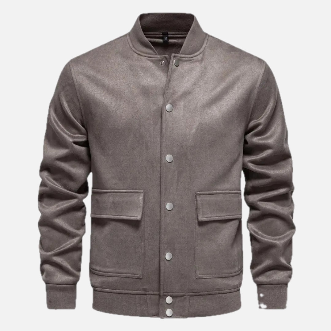 Men's Suede-Look Bomber Jacket