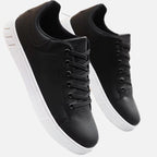 Men's Faux Leather Lace-Up Trainers