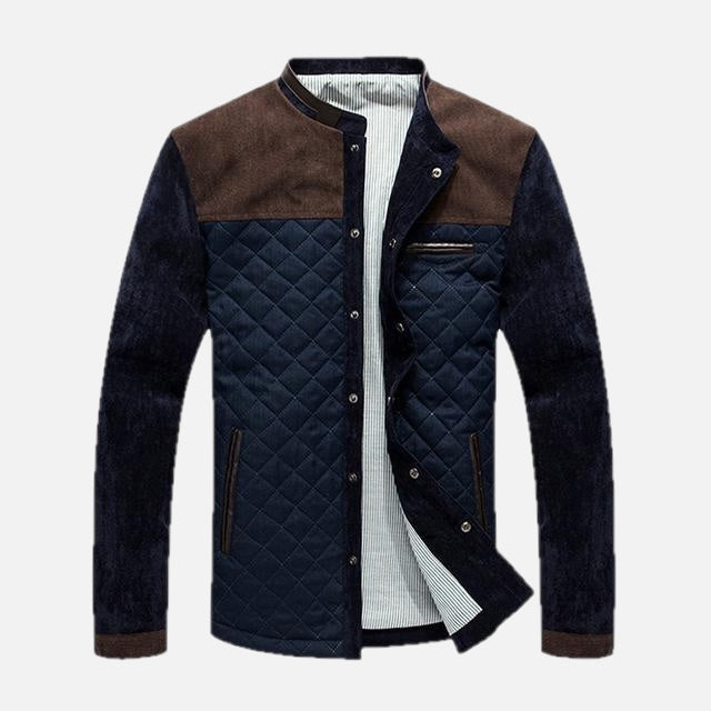 Men's Slim-Fit Patchwork Bomber Jacket