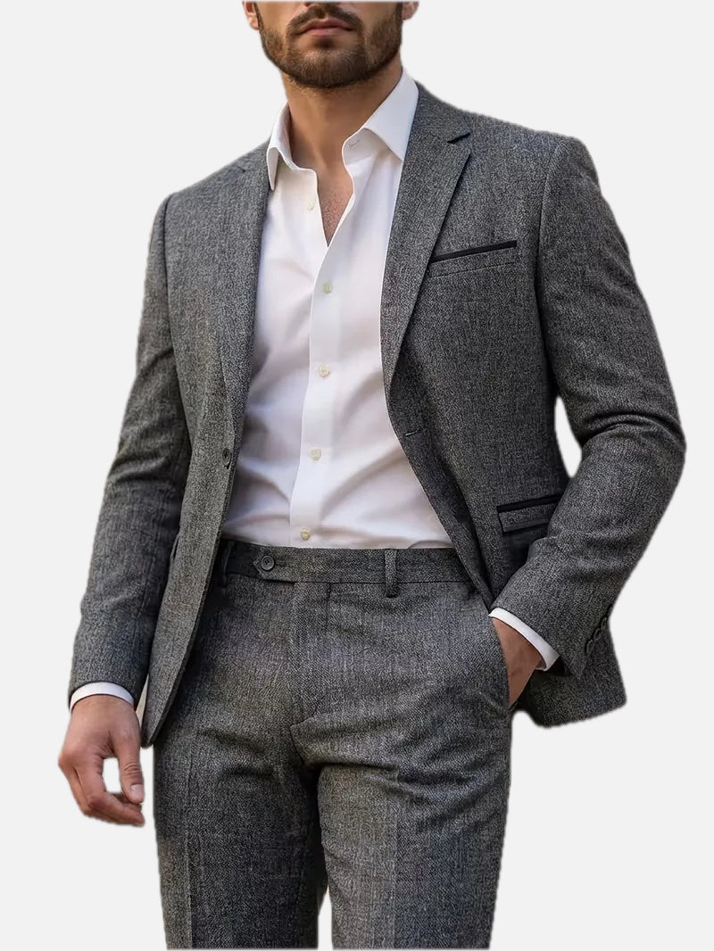 Men's Slim-Fit Two-Piece Suit in Grey
