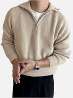 Men's Half-Zip Rib-Knit Jumper