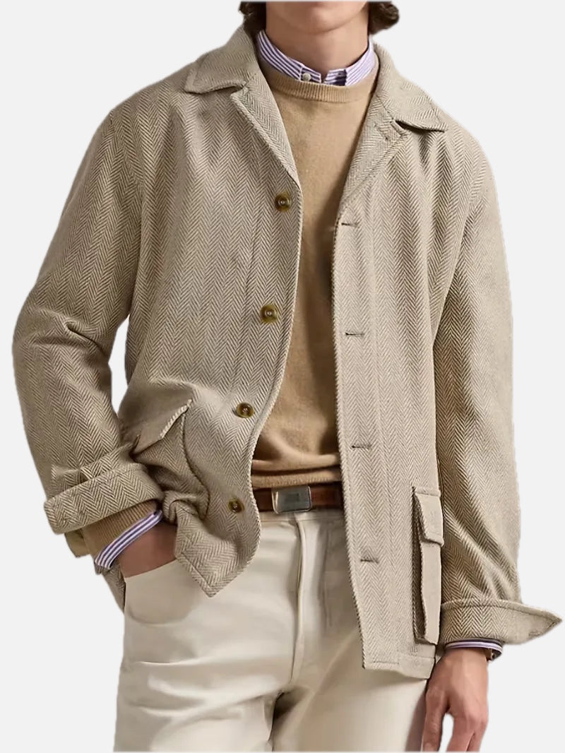 Men's Herringbone Trench Coat